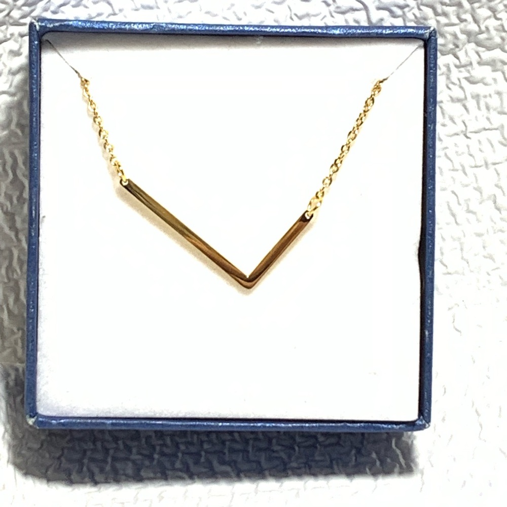 Savy Cie Jewels Initial Letter L Necklace 14K Gold Plated over Stainless Steel